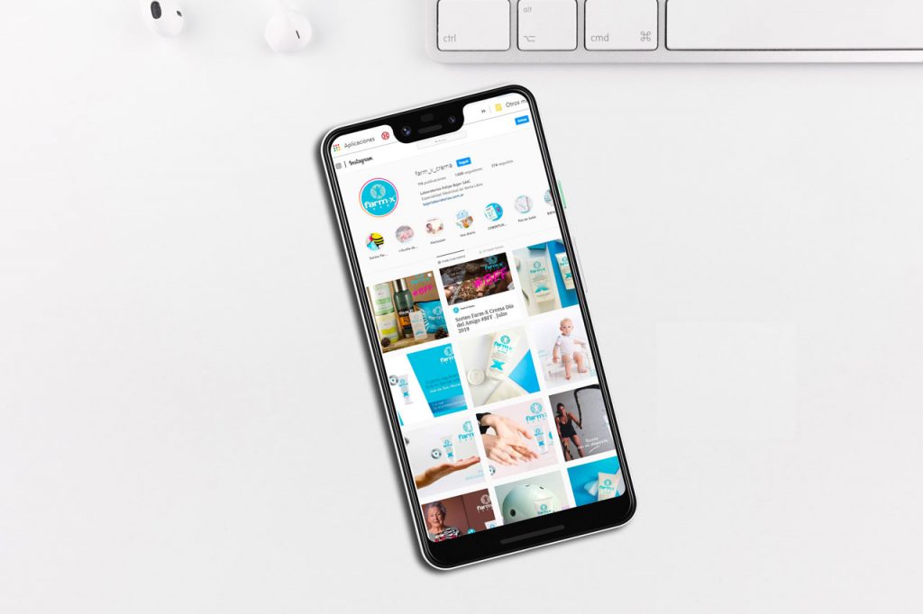 Diseño de Redes sociales Farm-X crema de laboratorios Felipe Bajer